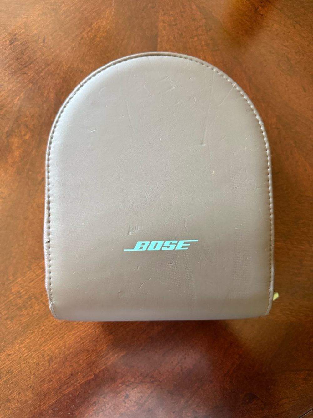Bose Brown Zippered Headphone Case with Teal Logo